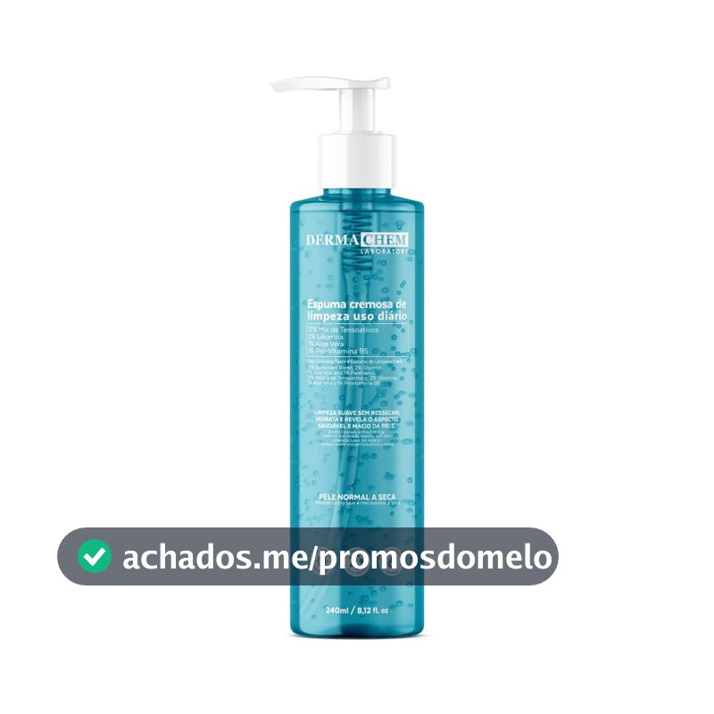 Espuma Cremosa de Limpeza Facial 240ml Hidratação e Maciez da Pele Com Aloe Vera Dermachem