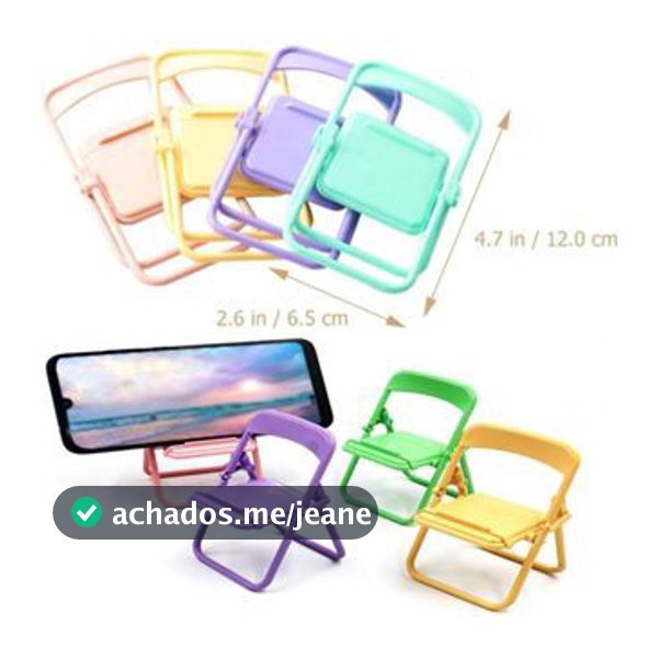 Kit Suporte De Celular e Tablet Dobrável Em Formato de Mini Cadeira Multifuncional