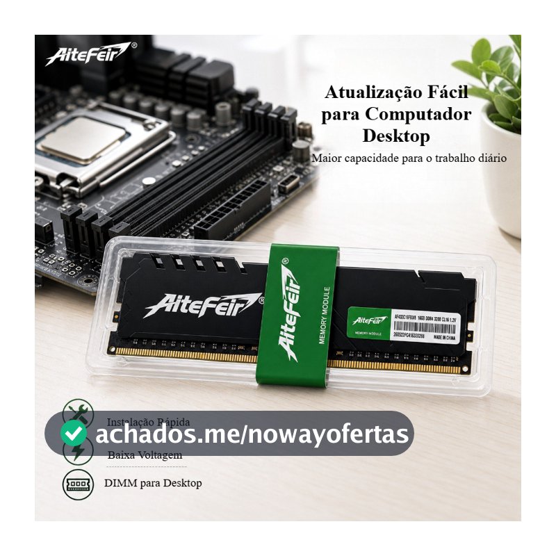 Aitefeir 16GB DDR4 3200MHz RAM Memória De Mesa 1.2V DIMM Interna De Computador Para Jogos De PC De Alto Desempen