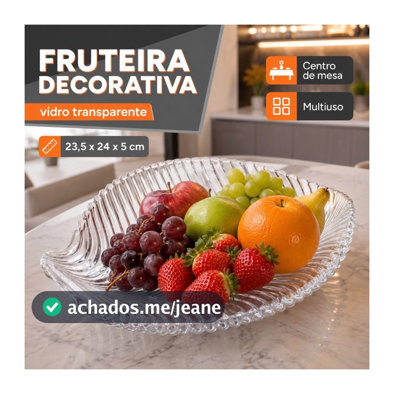 Centro De Mesa De Vidro Decorativo Para Frutas E Doces