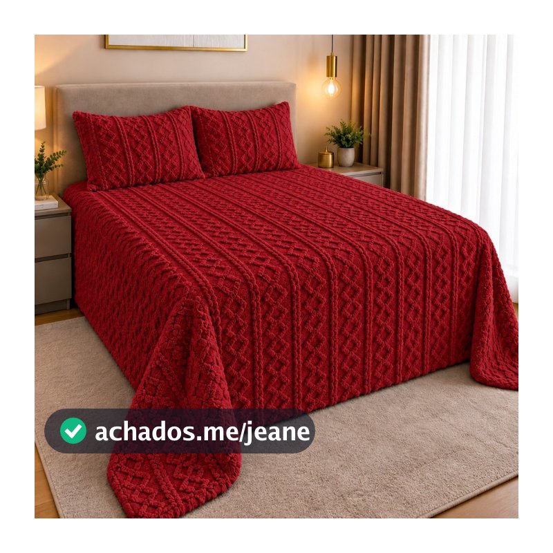 Colcha Queen Premium Texturizada 2,40m x 2,60m com 2 Fronhas  – Macia, Elegante e Sofisticada