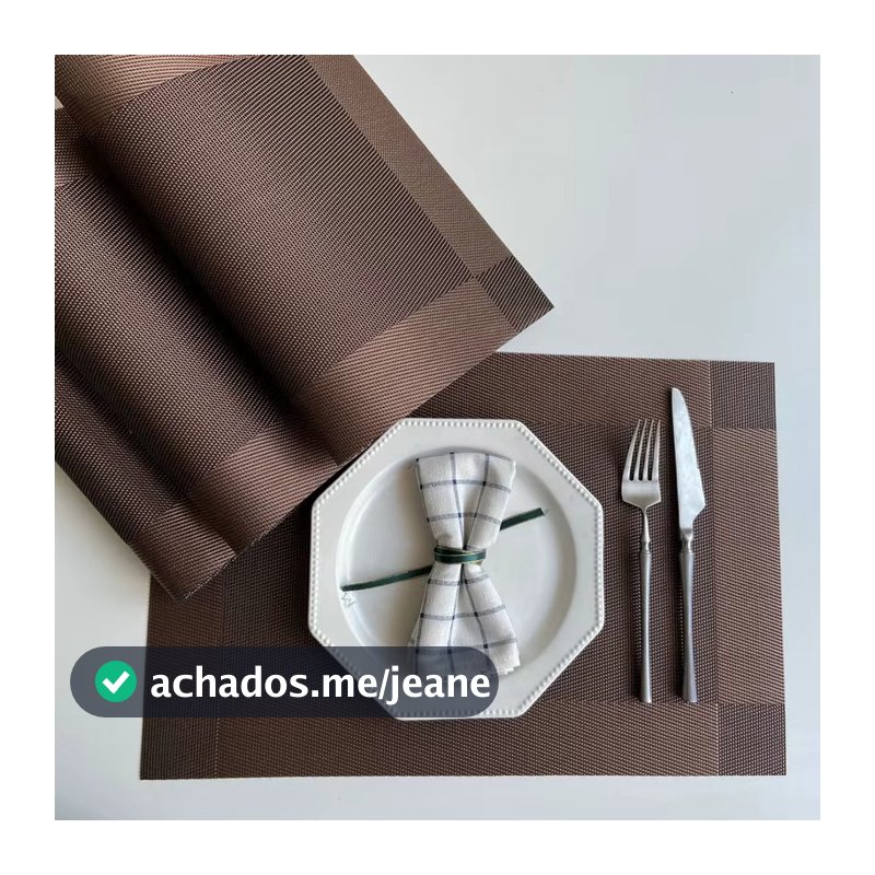 KIT Jogo Americano para Mesa Posta 4 ou 6 lugares em PVC Metalizado
