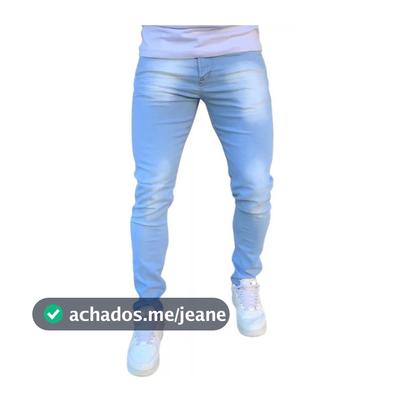 Calça Jeans Super Skinny Masculina Lycra Azul Linha Premium NF