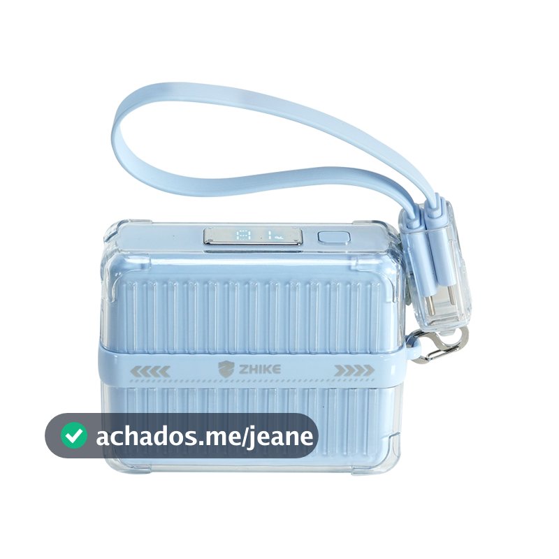 Mini Power Bank 20000mAh Portátil Carregador Carregamento Rápido 66W Com Cabo Tipo C Pequeno e leve Adaptador 280W