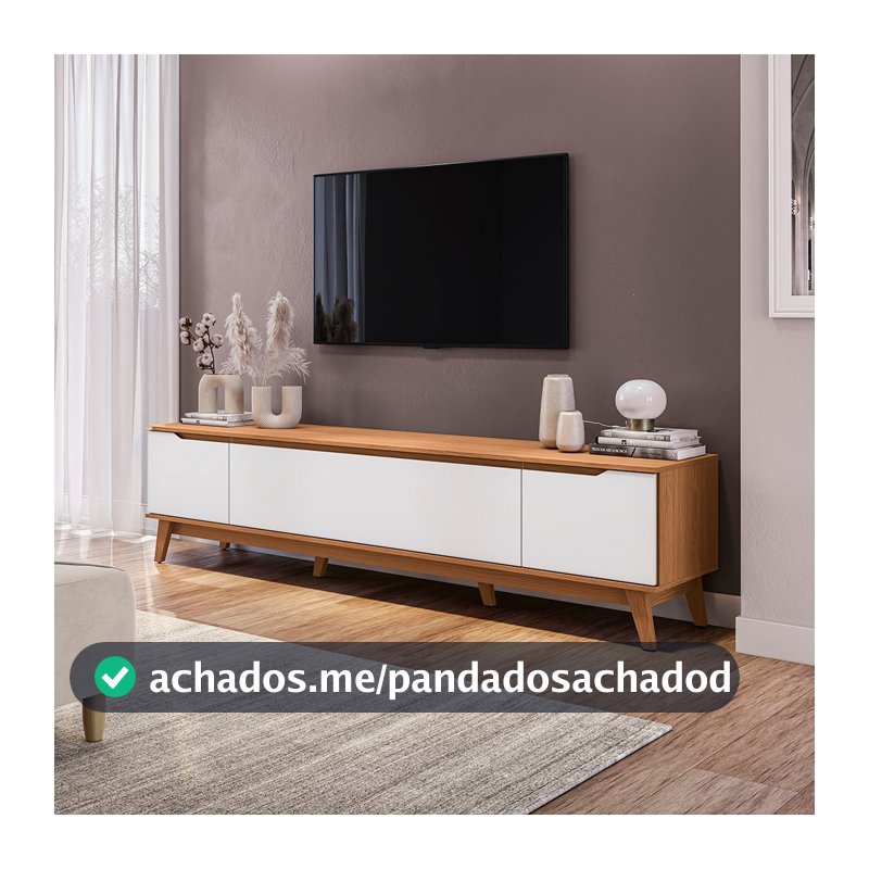Rack Kappesberg 3 Portas Canela/Branco 218cm