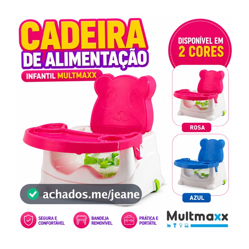 Cadeirinha de Alimentação Portatil Cadeira Infantil Bandeja Removível Assento Cadeirão BLW