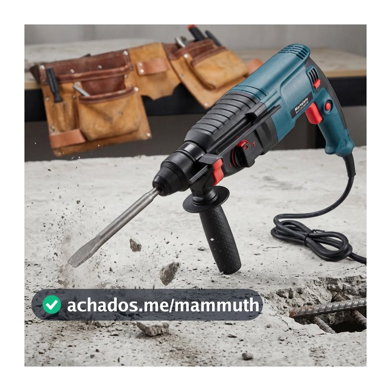 Martelete Perfurador Rompedor Martelo de Impacto Industrial Com Kit Completo de Peças, Tipo 20 (800W) e Tipo 26 (1300W)