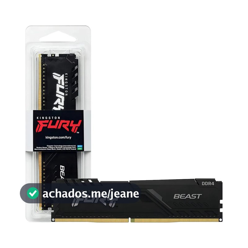 Memória DDR4 Kingston Fury Beast 16GB 3200MHz - Alta Velocidade e Eficiência Energética