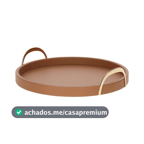 Bandeja Decorativa Multiuso Em PVC Com Acabamento Em Couro Sintético De Alta Qualidade