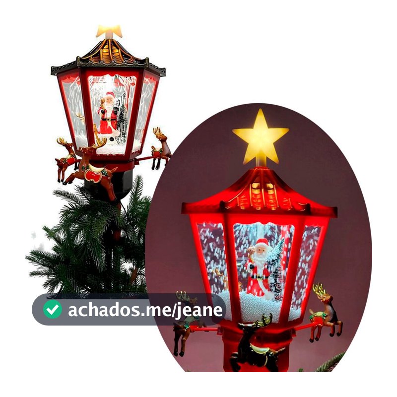 Ponteira Com Movimentos Para Árvore Natal Renas Noel Som Luz
