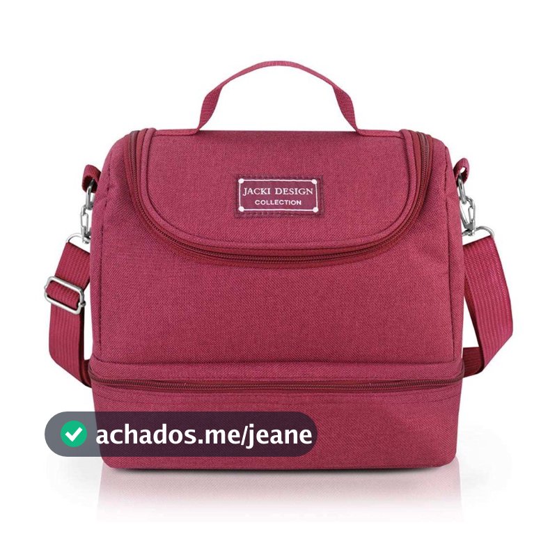 Bolsa Térmica 6,4L com 2 Compartimentos Porta Marmita Impermeável para Almoço, Lanches, Trabalho e Escola