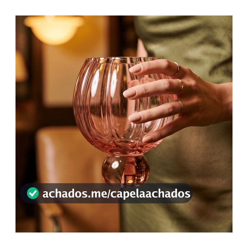 Jogo de 6 Taças de Vidro Canelada Bubble Esfera Bola Laranja Autumn Orbe 620ML Luxo Copos Servir Drinks
