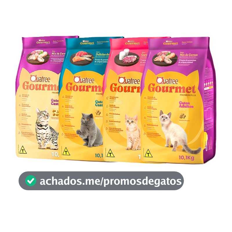 Ração Quatree Gourmet Gatos 10,1Kg