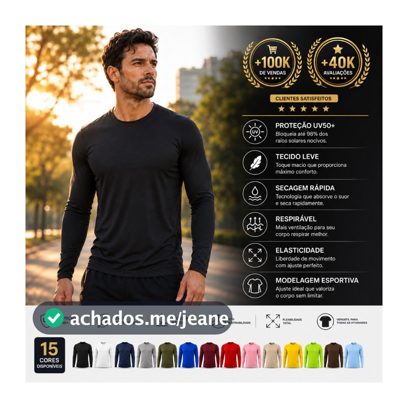 Camisa Térmica Proteção Uv 50+ Segunda Pele Camiseta Blusa Malha Fria Unissex Academia Manga Longa