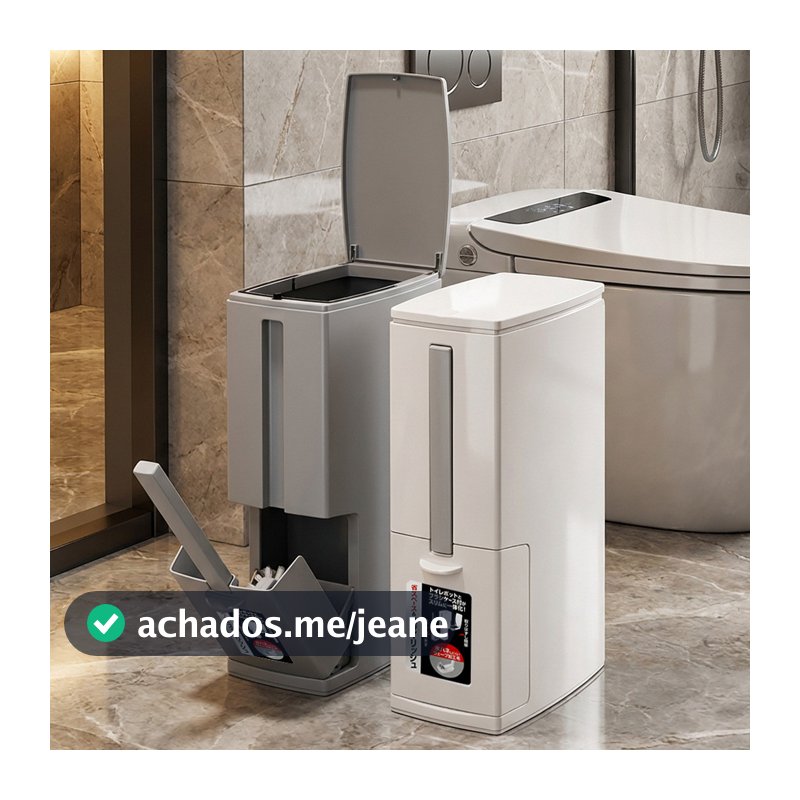 Lixeira com fenda para vaso sanitário estilo japonês transfronteiriço com escova de vaso sanitário Prensa doméstica inte