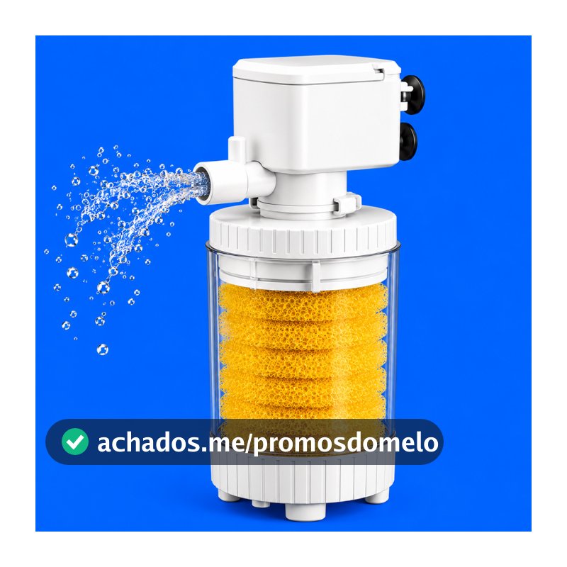 Filtro Interno Com Bomba Aquário 400L/h Oxigena Filtra Até 80L