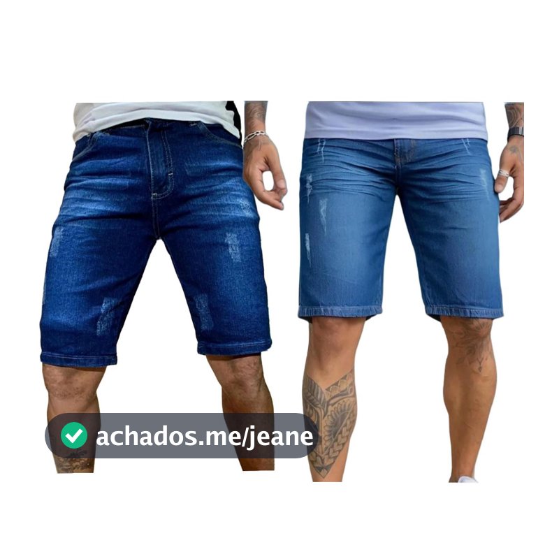 Kit bermudas - Bermuda Jeans Masculina
