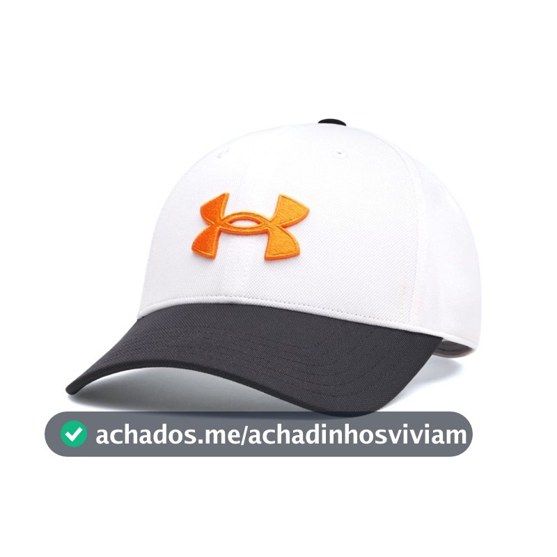 Bone de Treino Under Armour Blitzing Adj Masculino Branco Preto e Laranja