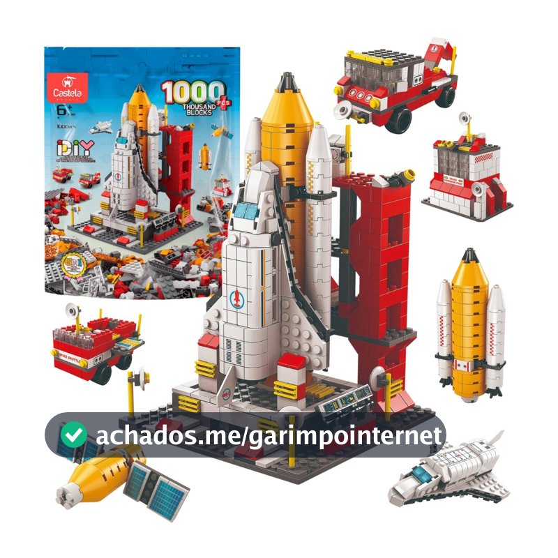 Bloco De Montar Foguete Nave Espacial 1000 Peças 6 em 1 Castela Estacao Satelite Brinquedo Presente Menino CBS0505