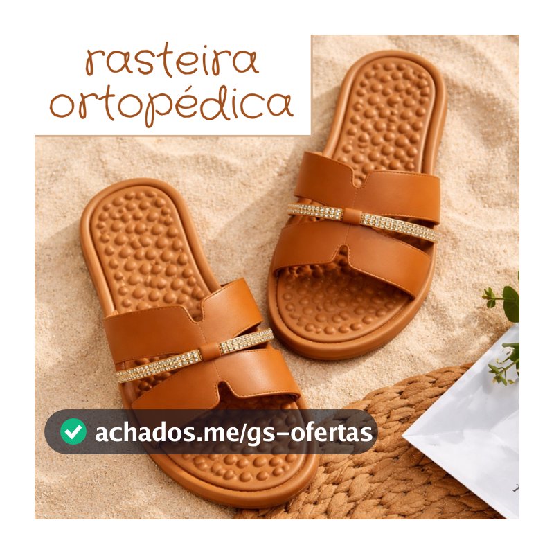 Sandália Feminina Flat Rasteira Ortopédica  Rasteirinha Tendência Dia a Dia Blogueira Florear