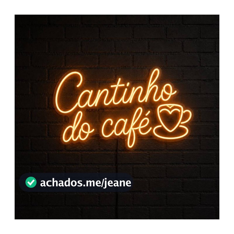 Painel de LED “ Cantinho do Café” no Branco Quente, decoração Para Cafeterias e Padarias