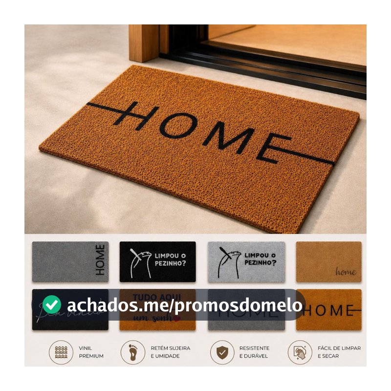 Tapete Porta de Entrada 40x75cm Capacho Antiderrapante Lavável Interno/Externo
