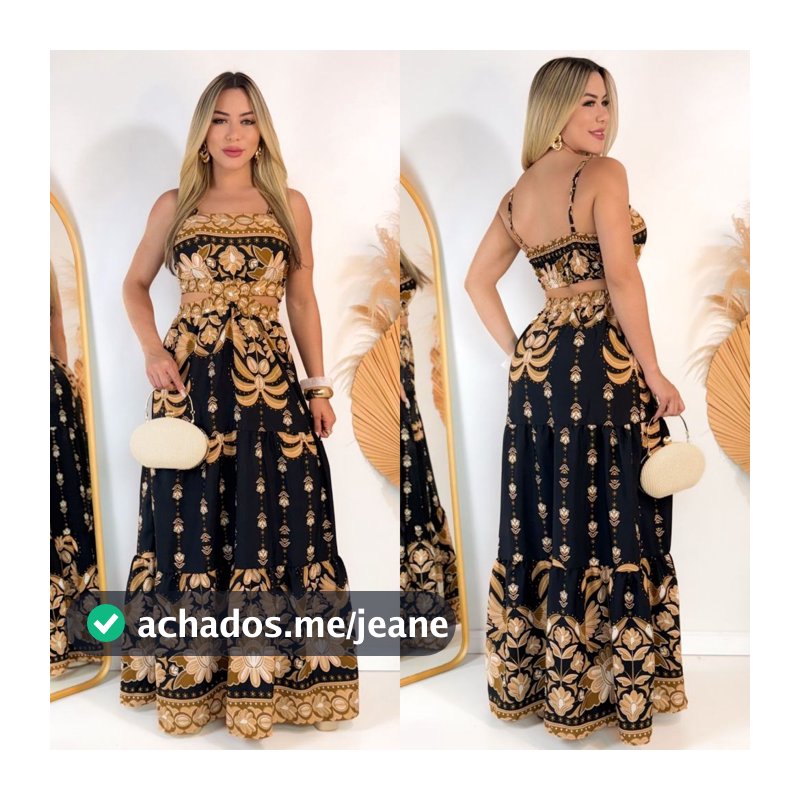 Vestido Longo Estampado Novo Temperamento Feminino Elegante  Com Bojo Elastex  Regulador