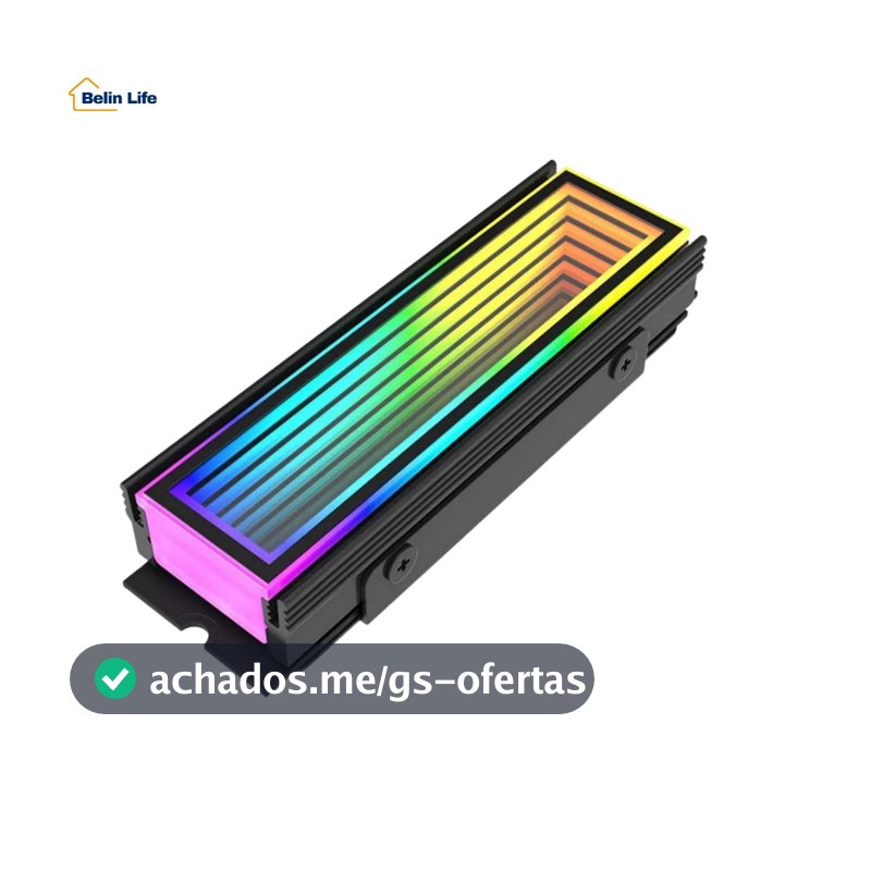 Dissipador SSD M.2 2280 NVMe Delta-CN510 ARGB 5V 3 Pinos Aura Sync