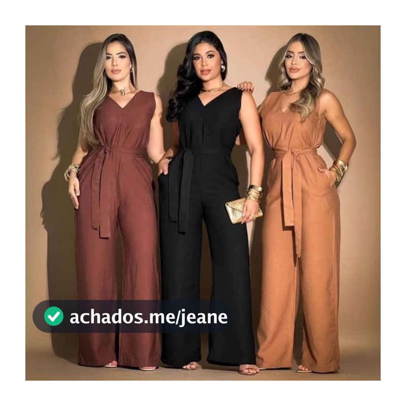Macacão Feminino Pantalona Longo Luxo Festa Elegante Social Casual Chique
