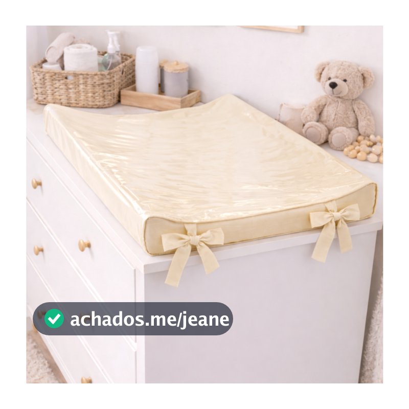 Trocador Americano Anatômico Cômoda Bebê 55x40 Impermeável Plastificado Menina Menino Cores lisa Azul Rosa Cinza Palha