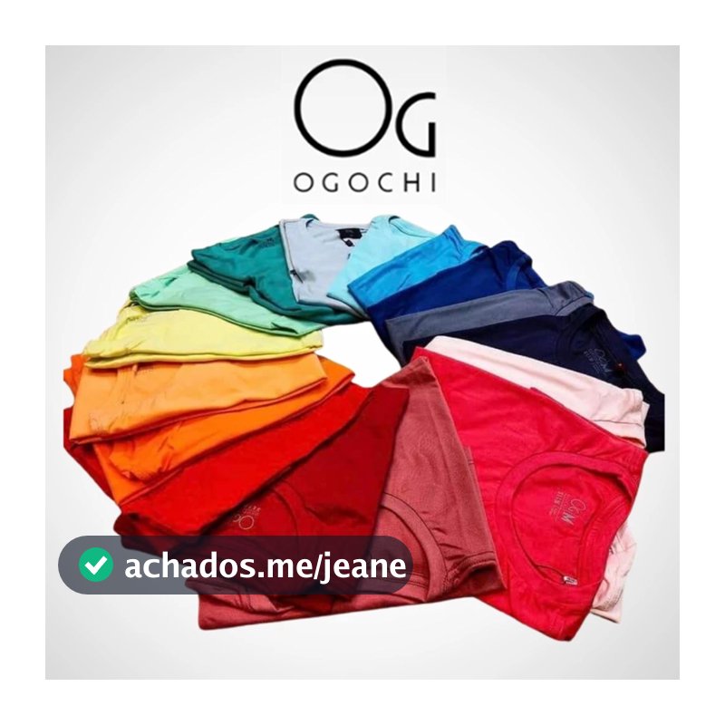 Camiseta Básica Masculina Ogochi Algodão Cotton Diversas Cores Original Slim