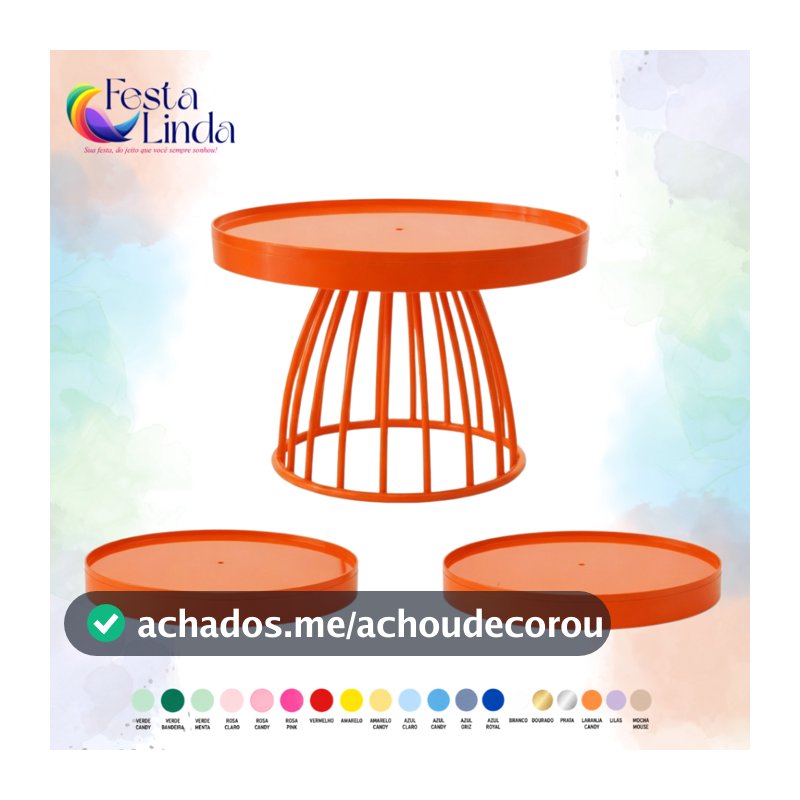 Kit Boleira Baby 18 CM + Bandejas Solene para Decoração e Festas