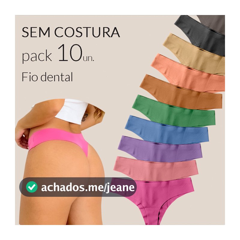 Kit 10 Calcinha Sem Costura Fio Dental Tanga Corte a Laser Não Marca Lingerie Feminina Conforto