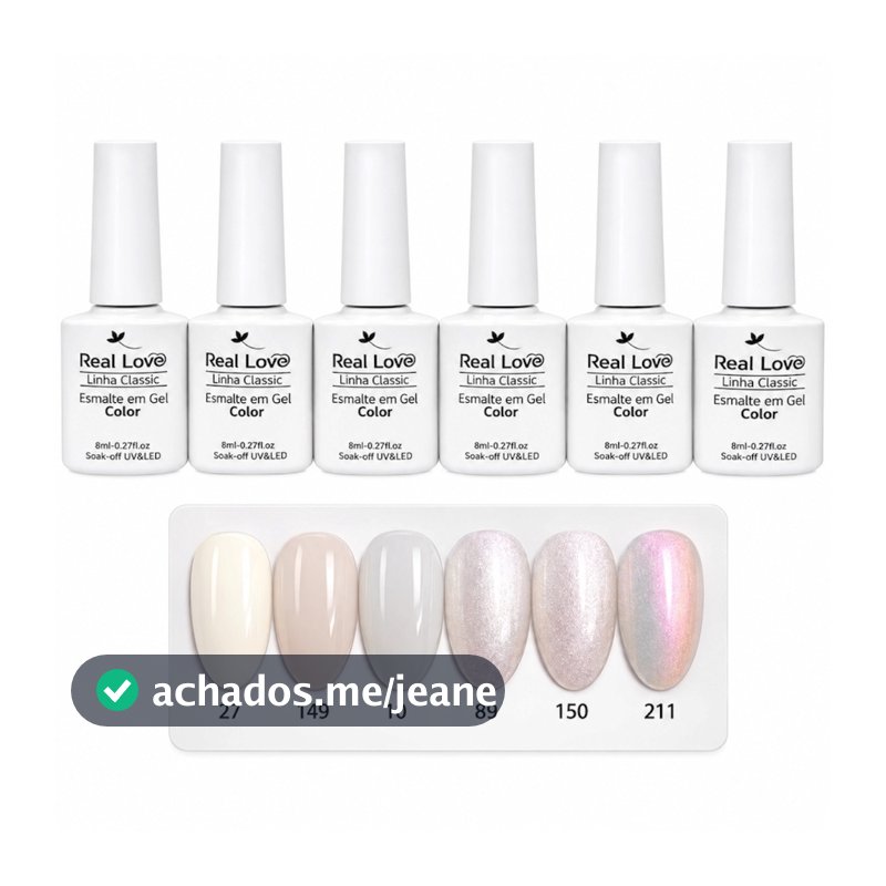 Kit Francesinha Esmaltes em Gel Tons de Branco Linha Classic Real Love 8ml