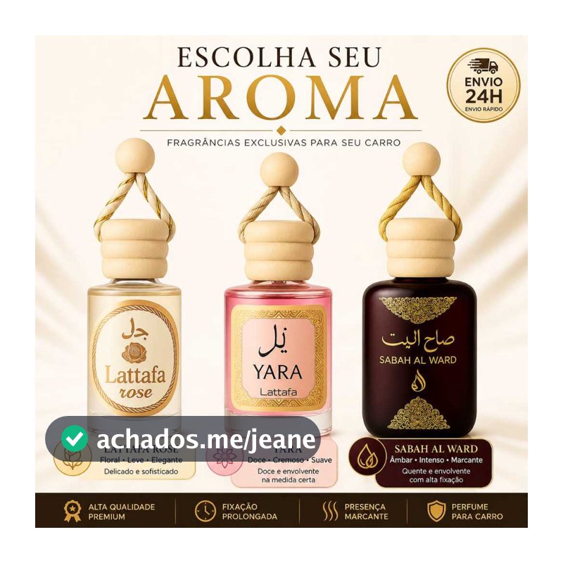 Cheirinho Árabe 10ml para Carro – Aromatizante Automotivo de Pendurar