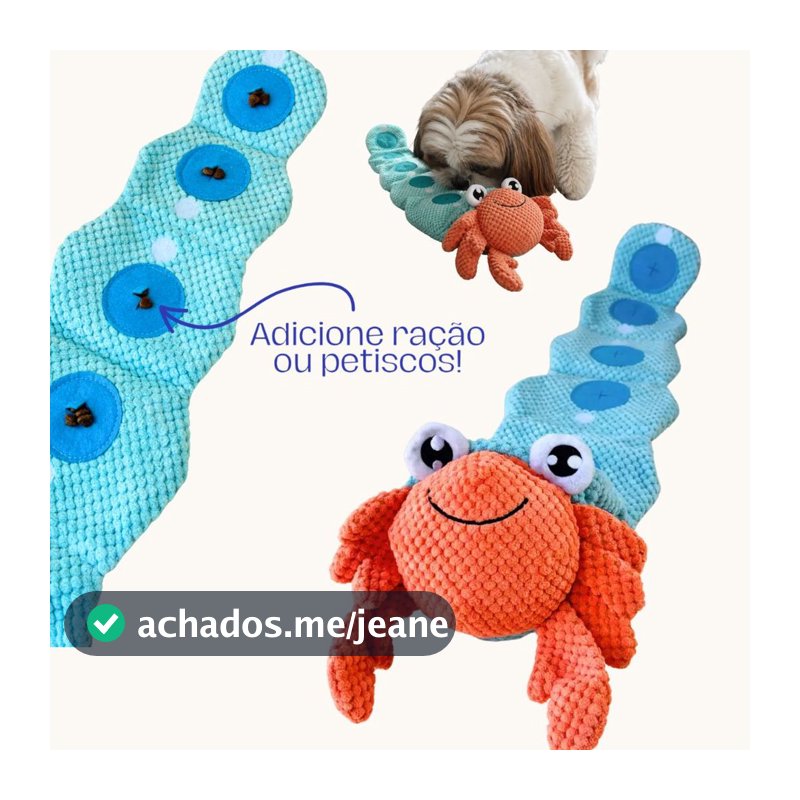 Zeca Carangueijo Interativo de Pelúcia Para Cães Pelúcia de Esconder Petiscos Brinquedo de Farejar