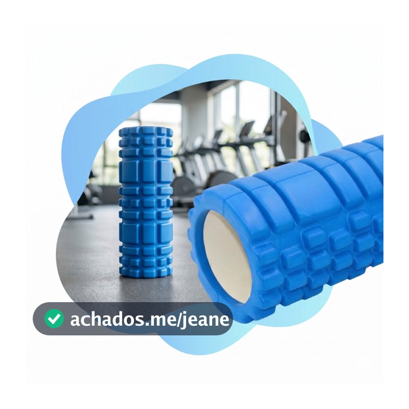 Rolo Massagem Liberação Miofascial Foam Roller Soltura Yoga Pilates - Azul