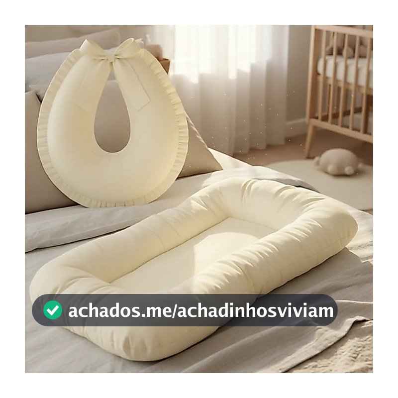 Kit Ninho Redutor CASULINHO + Almofada amamentação Babado  Algodão Macio
