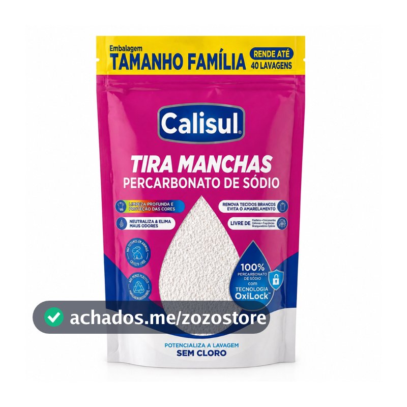 Percarbonato 100% Puro Tira Manchas Roupas Brancas e Coloridas