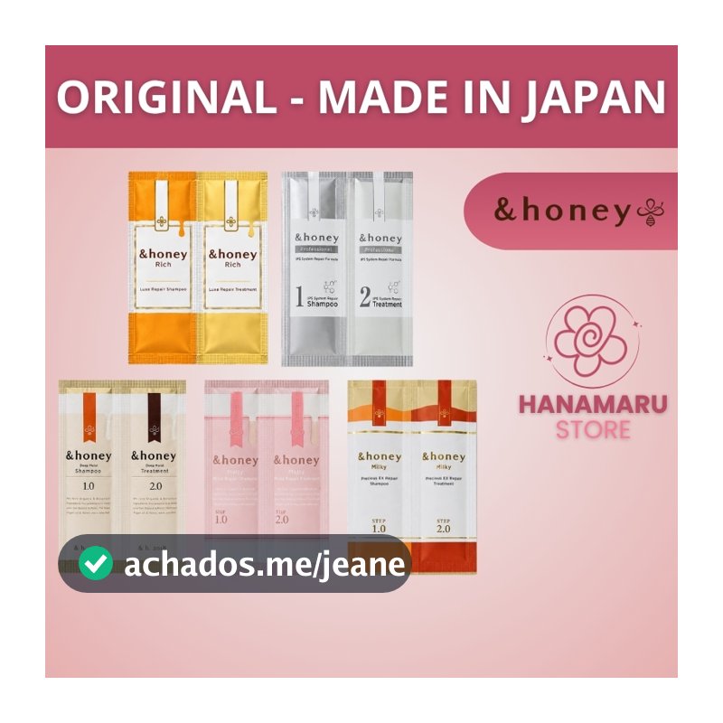 &Honey Kit de Testers 5 Linhas Professional+Deep+Melty+Milky+Rich (Shampoo + Treatment) Japan