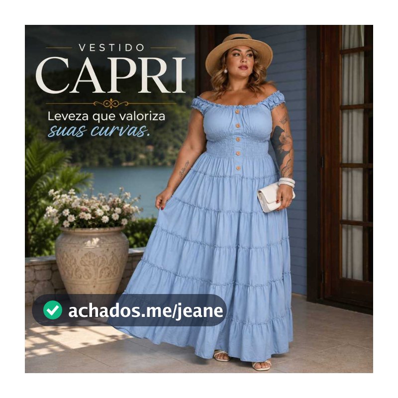 Vestido Capri Plus Size em Jeans Tencel — Leve, Elegante e Confortável | 48 ao 54