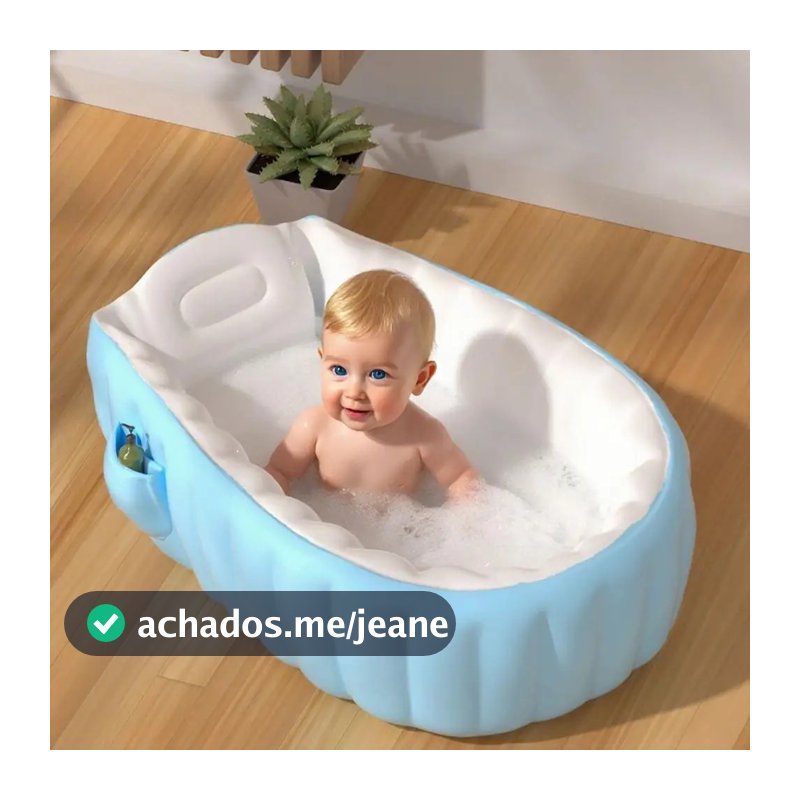 Banheira Inflável Infantil Com Bomba Portátil Banho Anti Deslizamento Bebê