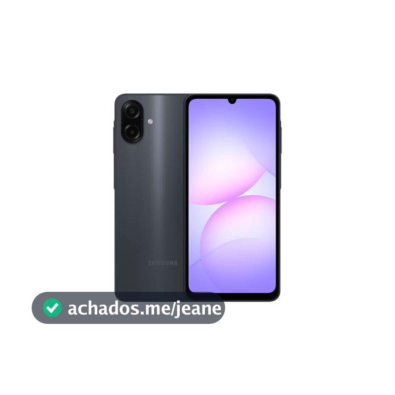 Celular Galaxy A07 Tela 6.7 128GB 4G 90Hz Câmera Dupla 50MP Preto Samsung