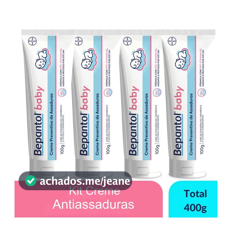 Kit 4 Creme Pomada de Assadura VitB5 100g Cada Bepantol Baby