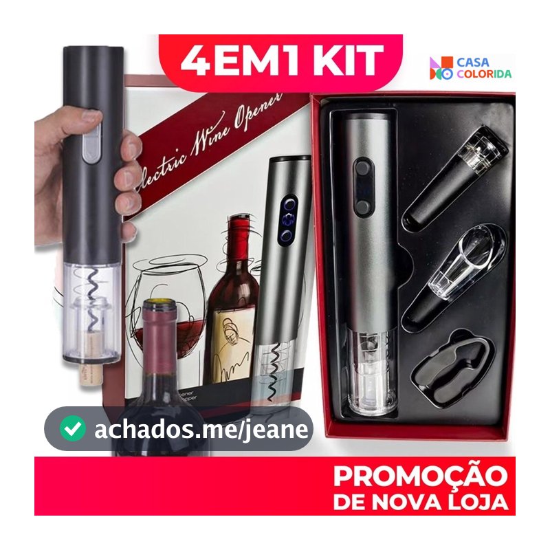 Abridor De Vinho Elétrico Automático Saca Rolha A Pilha Utilidade Doméstica Presente