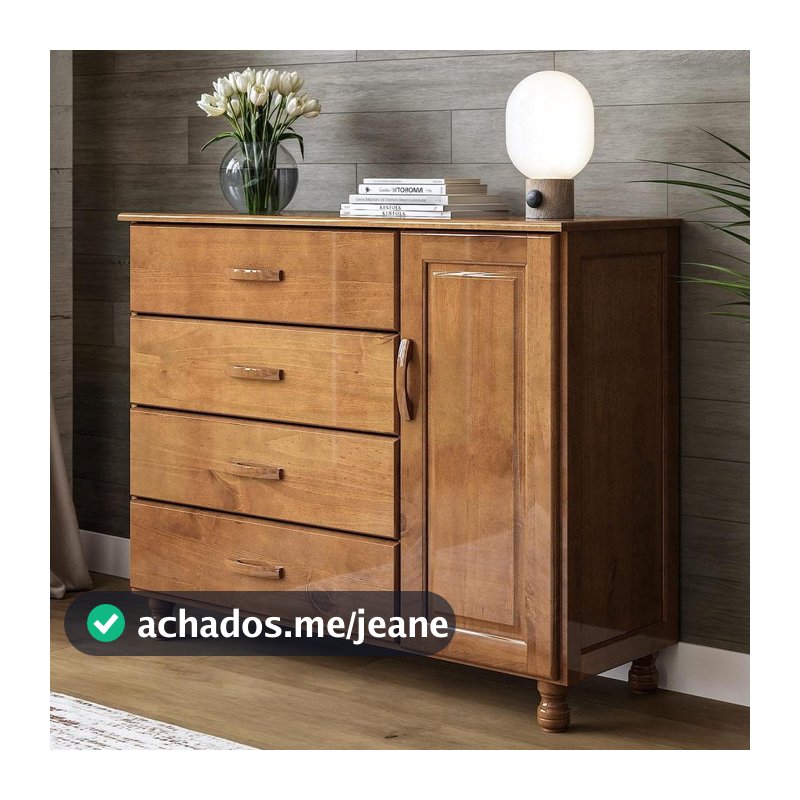 Cômoda Quarto 120cm Madeira Pinus 4 Gavetas Mateo Imbuia Z25 - Mpozenato