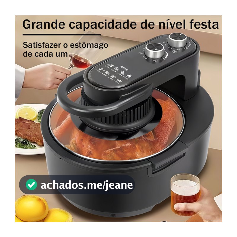 Air Fryer Elétrica Sem Óleo: Panela Removível, Grande Capacidade 110V/220V