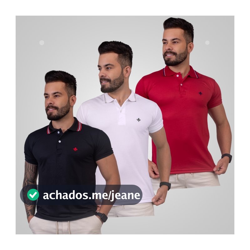 Kit 3 Camisa Gola Polo Masculina Piquet Slim Fit Camiseta Polo Básica Moda Masculina Casual Trabalho