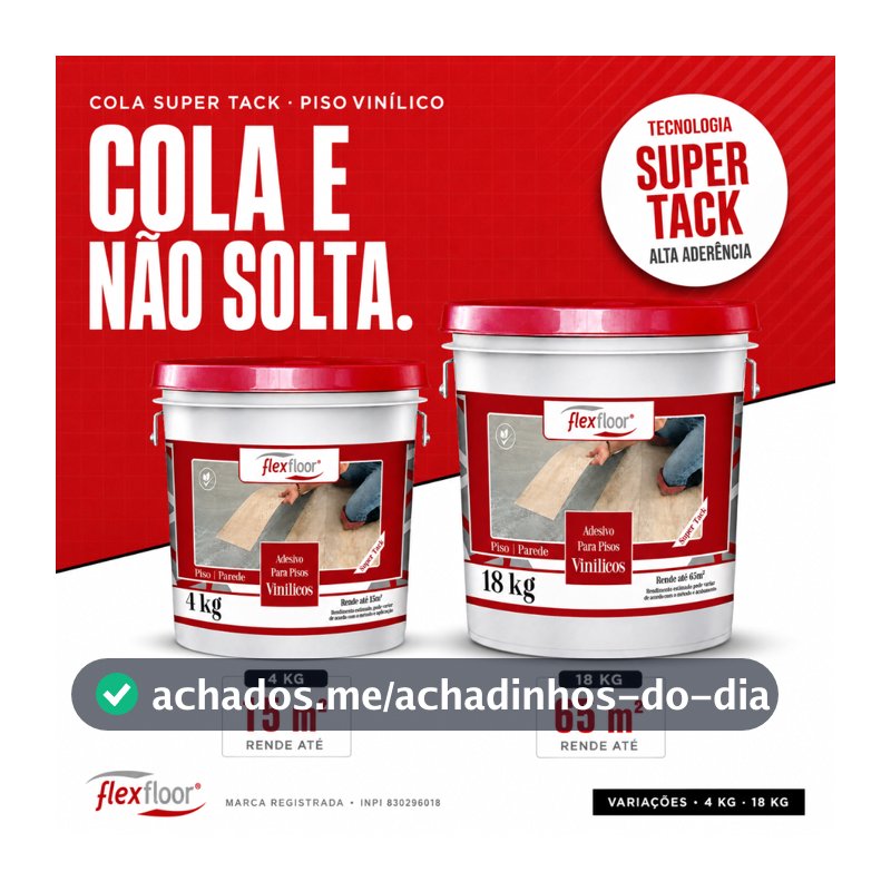 Cola para Piso Vinílico Super Tack Flexfloor Adesivo Acrílico Alta Aderência 4kg e 18kg