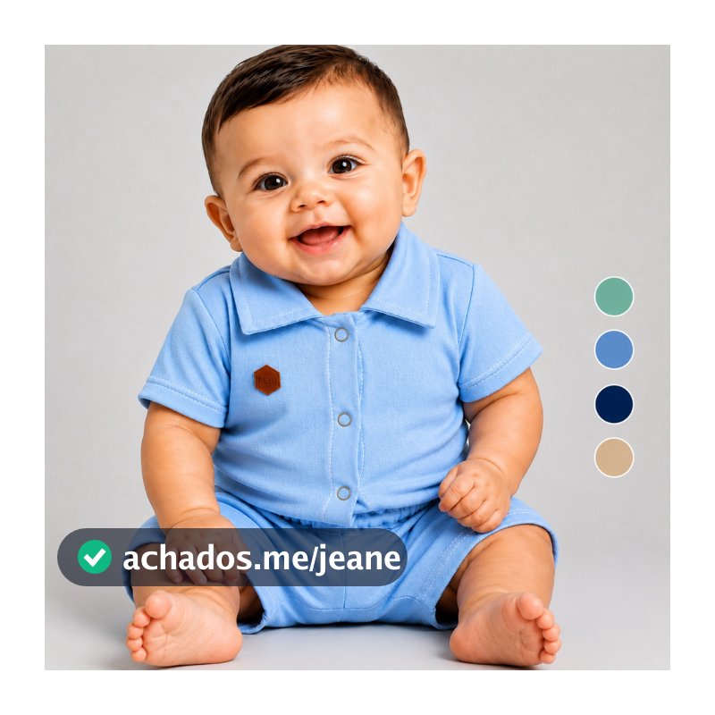 Conjunto Bebê Linho Masculino Polo Premium Roupa Bebê Menino Elegante Estiloso Confortável 0 a 6 Meses